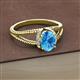 2 - Ana Desire Oval Cut Blue Topaz and Round Diamond Twist Rope Split Shank Engagement Ring 