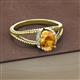 2 - Ana Desire Oval Cut Citrine and Round Diamond Twist Rope Split Shank Engagement Ring 