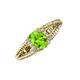 3 - Ana Desire Oval Cut Peridot and Round Diamond Twist Rope Split Shank Engagement Ring 