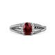 1 - Ana Desire Oval Cut Red Garnet and Round Diamond Twist Rope Split Shank Engagement Ring 