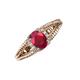 3 - Ana Desire Oval Cut Ruby and Round Diamond Twist Rope Split Shank Engagement Ring 