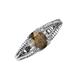 3 - Ana Desire Oval Cut Smoky Quartz and Round Diamond Twist Rope Split Shank Engagement Ring 
