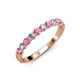 3 - Clara 3.00 mm Pink Tourmaline and Diamond 10 Stone Wedding Band 