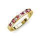3 - Kathiryn 1.70 mm Pink Tourmaline and Diamond 11 Stone Wedding Band 