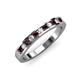 3 - Kathiryn 1.70 mm Red Garnet and Diamond 11 Stone Wedding Band 