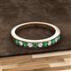 2 - Kathiryn 1.70 mm Emerald and Diamond 11 Stone Wedding Band 