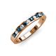 3 - Kathiryn 1.70 mm Blue and White Diamond 11 Stone Wedding Band 
