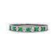 1 - Kathiryn 1.70 mm Emerald and Diamond 11 Stone Wedding Band 