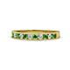 1 - Kathiryn 1.70 mm Green Garnet and Diamond 11 Stone Wedding Band 