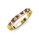 3 - Kathiryn 1.70 mm Rhodolite Garnet and Diamond 11 Stone Wedding Band 