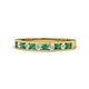 1 - Kathiryn 1.70 mm Emerald and Diamond 11 Stone Wedding Band 