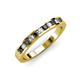 3 - Kathiryn 1.70 mm Black and White Diamond 11 Stone Wedding Band 