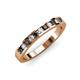 3 - Kathiryn 1.70 mm Black and White Diamond 11 Stone Wedding Band 