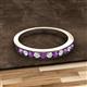 2 - Kathiryn 1.70 mm Amethyst and Lab Grown Diamond 11 Stone Wedding Band 