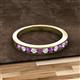 2 - Kathiryn 1.70 mm Amethyst and Lab Grown Diamond 11 Stone Wedding Band 