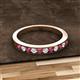 2 - Kathiryn 1.70 mm Rhodolite Garnet and Lab Grown Diamond 11 Stone Wedding Band 