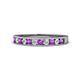 1 - Kathiryn 1.70 mm Amethyst and Lab Grown Diamond 11 Stone Wedding Band 