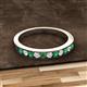 2 - Kathiryn 1.70 mm Emerald and Lab Grown Diamond 11 Stone Wedding Band 