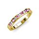 3 - Kathiryn 1.70 mm Pink Sapphire and Lab Grown Diamond 11 Stone Wedding Band 