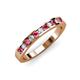 3 - Kathiryn 1.70 mm Pink Tourmaline and Lab Grown Diamond 11 Stone Wedding Band 