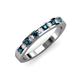 3 - Kathiryn 1.70 mm Blue and White Lab Grown Diamond 11 Stone Wedding Band 