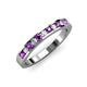 3 - Kathiryn 1.70 mm Amethyst and Lab Grown Diamond 11 Stone Wedding Band 