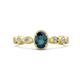 1 - Jiena Desire Oval Cut London Blue Topaz and Round Diamond Engagement Ring 