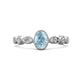 1 - Jiena Desire Oval Cut Aquamarine and Round Diamond Engagement Ring 