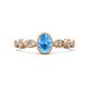 1 - Jiena Desire Oval Cut Blue Topaz and Round Diamond Engagement Ring 