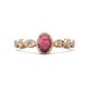 1 - Jiena Desire Oval Cut Rhodolite Garnet and Round Diamond Engagement Ring 