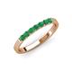 4 - Fiala 2.40 mm Emerald 7 Stone Wedding Band 