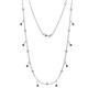 1 - Belina (17 Stn/2mm) Round Green Garnet and Diamond Drop Station Necklace 