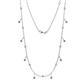 1 - Belina (17 Stn/2mm) Round Blue Topaz and Diamond Drop Station Necklace 