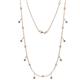1 - Belina (17 Stn/2mm) Round Blue Topaz and Diamond Drop Station Necklace 