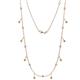 1 - Belina (17 Stn/2mm) Round Citrine and Diamond Drop Station Necklace 