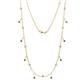 1 - Belina (17 Stn/2mm) Round Iolite and Diamond Drop Station Necklace 