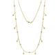1 - Belina (17 Stn/2mm) Round Yellow Sapphire and Diamond Drop Station Necklace 
