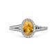 1 - Deborah Desire Oval Cut Citrine and Round Diamond Twist Rope Split Shank Halo Engagement Ring 