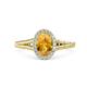 1 - Deborah Desire Oval Cut Citrine and Round Diamond Twist Rope Split Shank Halo Engagement Ring 