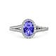1 - Deborah Desire Oval Cut Tanzanite and Round Diamond Twist Rope Split Shank Halo Engagement Ring 