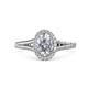 1 - Deborah Desire Oval Cut Diamond Twist Rope Split Shank Halo Engagement Ring 