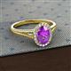2 - Deborah Desire Oval Cut Amethyst and Round Diamond Twist Rope Split Shank Halo Engagement Ring 