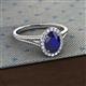 2 - Deborah Desire Oval Cut Blue Sapphire and Round Diamond Twist Rope Split Shank Halo Engagement Ring 