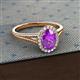 2 - Deborah Desire Oval Cut Amethyst and Round Diamond Twist Rope Split Shank Halo Engagement Ring 