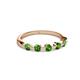 2 - Keva 2.60 mm Green Garnet 5 Stone Wedding Band 
