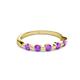 2 - Keva 2.60 mm Amethyst 5 Stone Wedding Band 