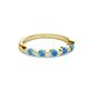 2 - Keva 2.60 mm Blue Topaz 5 Stone Wedding Band 