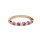 2 - Keva 2.60 mm Rhodolite Garnet 5 Stone Wedding Band 
