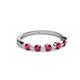 2 - Keva 2.60 mm Ruby 5 Stone Wedding Band 