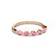 2 - Keva 2.60 mm Pink Tourmaline 5 Stone Wedding Band 